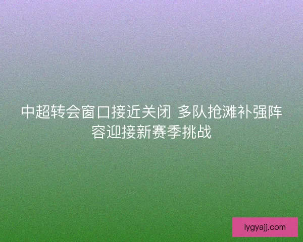 中超转会窗口接近关闭 多队抢滩补强阵容迎接新赛季挑战